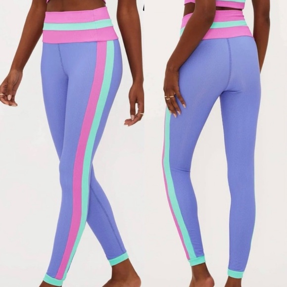 Beach Riot Pants - Beach Riot Sport Colorblock Ribbed Melinda Legging
